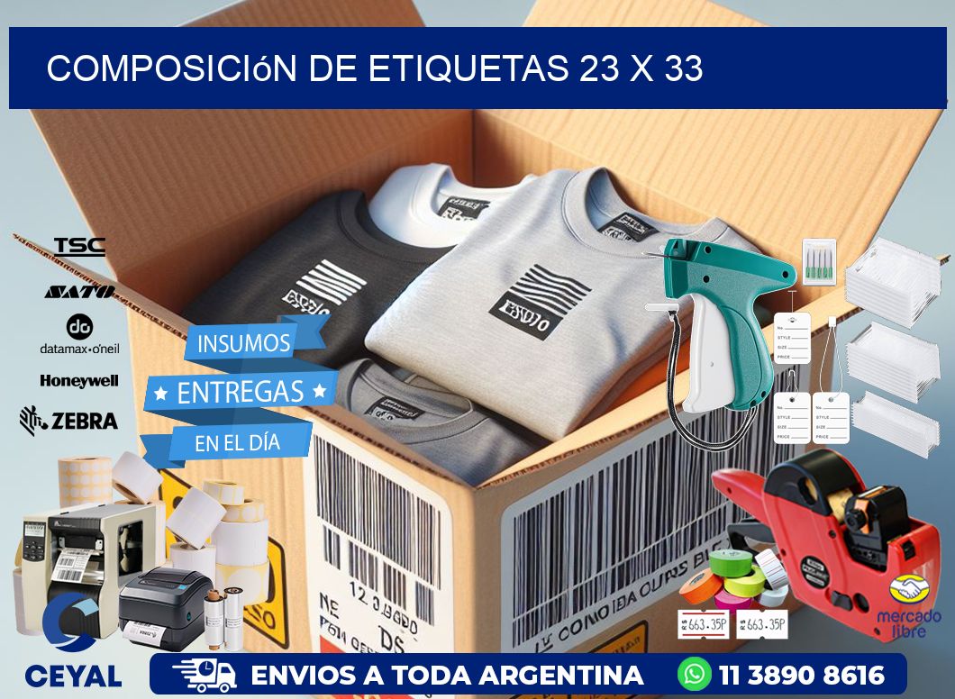 Composición de etiquetas 23 x 33