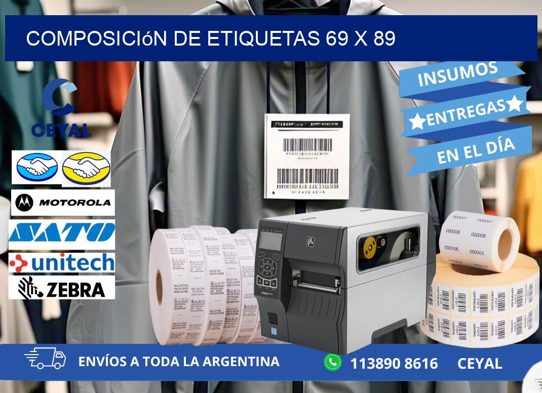 Composición de etiquetas 69 x 89
