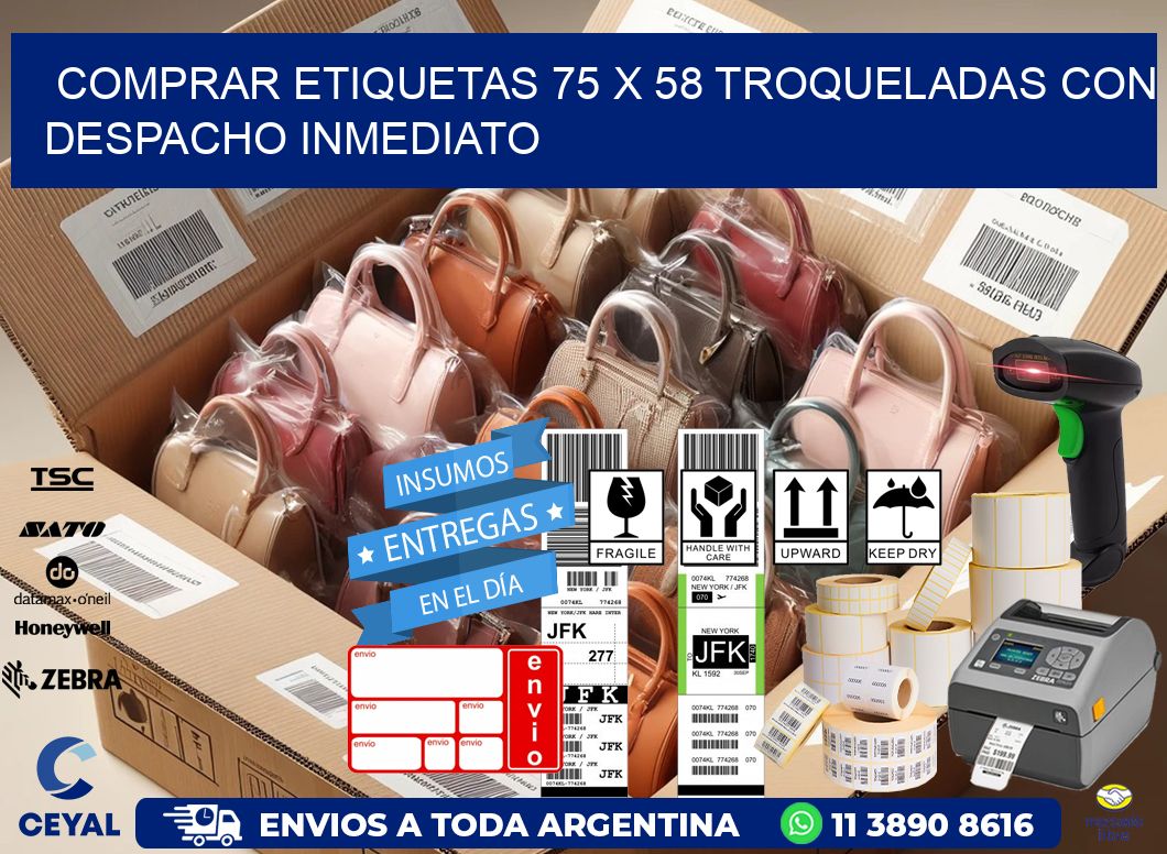 Comprar etiquetas 75 x 58 troqueladas con despacho inmediato