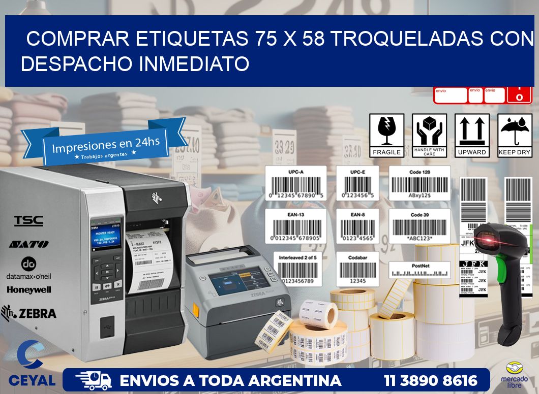 Comprar etiquetas 75 x 58 troqueladas con despacho inmediato