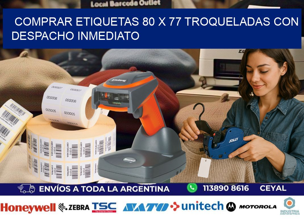Comprar etiquetas 80 x 77 troqueladas con despacho inmediato