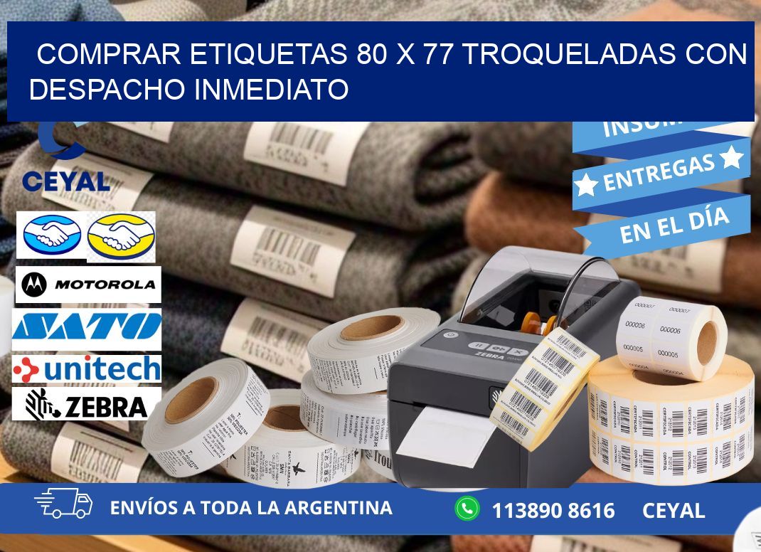 Comprar etiquetas 80 x 77 troqueladas con despacho inmediato