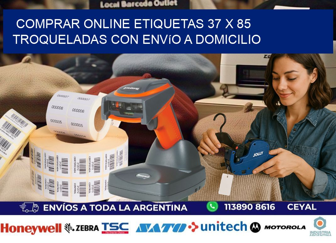 Comprar online etiquetas 37 x 85 troqueladas con envío a domicilio
