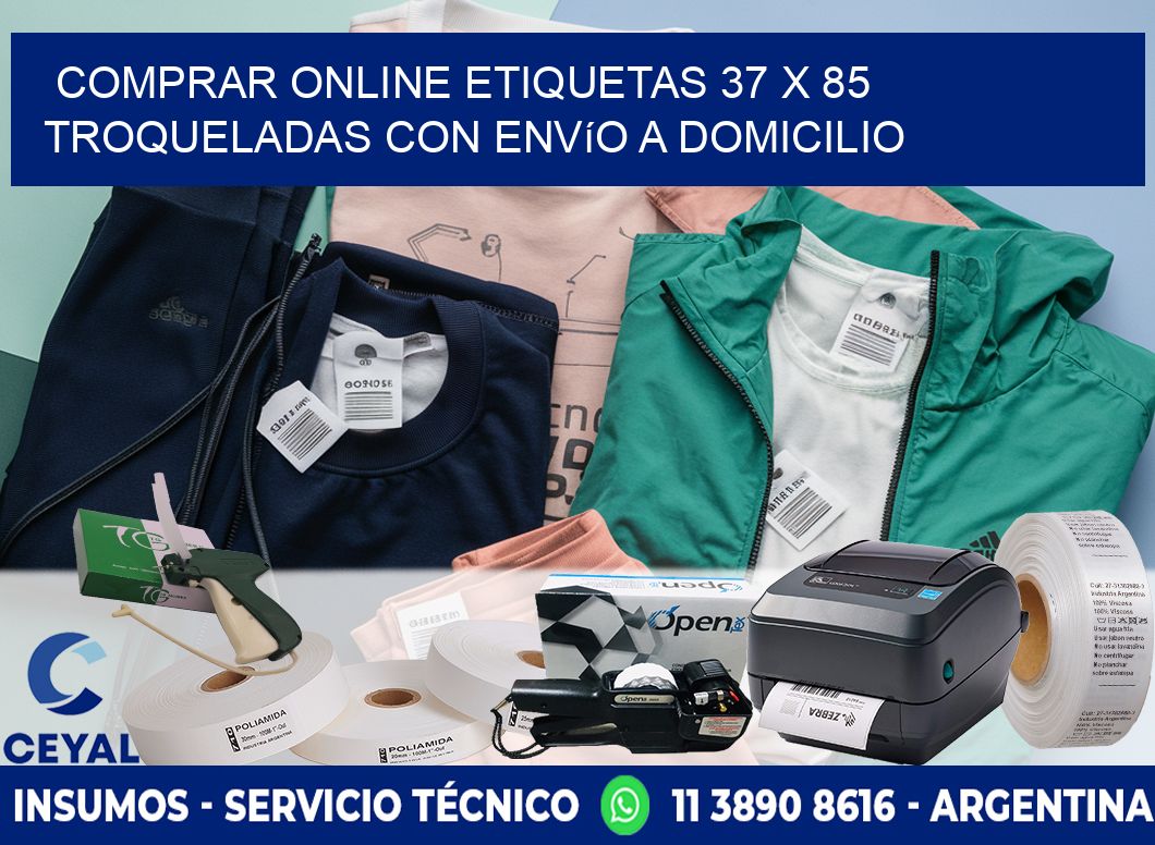 Comprar online etiquetas 37 x 85 troqueladas con envío a domicilio