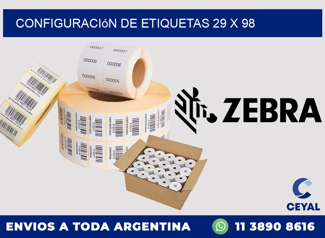 Configuración de etiquetas 29 x 98