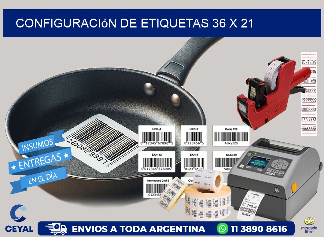 Configuración de etiquetas 36 x 21