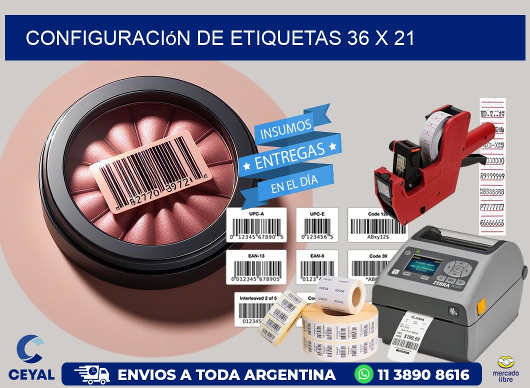 Configuración de etiquetas 36 x 21