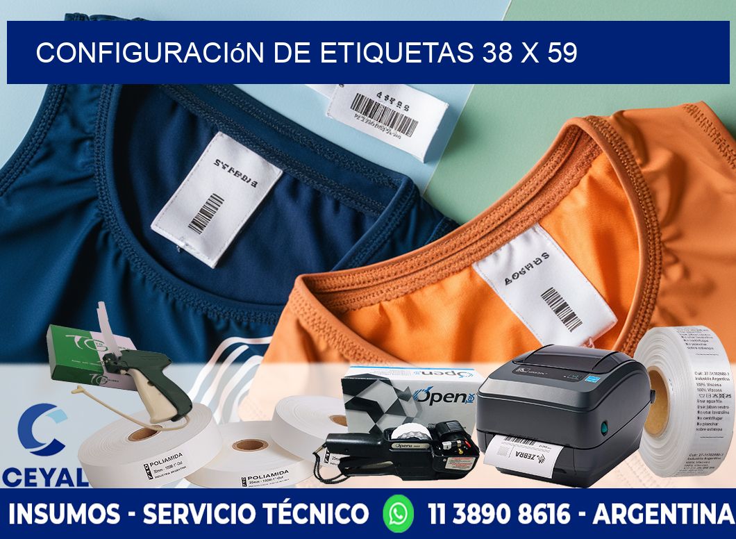 Configuración de etiquetas 38 x 59