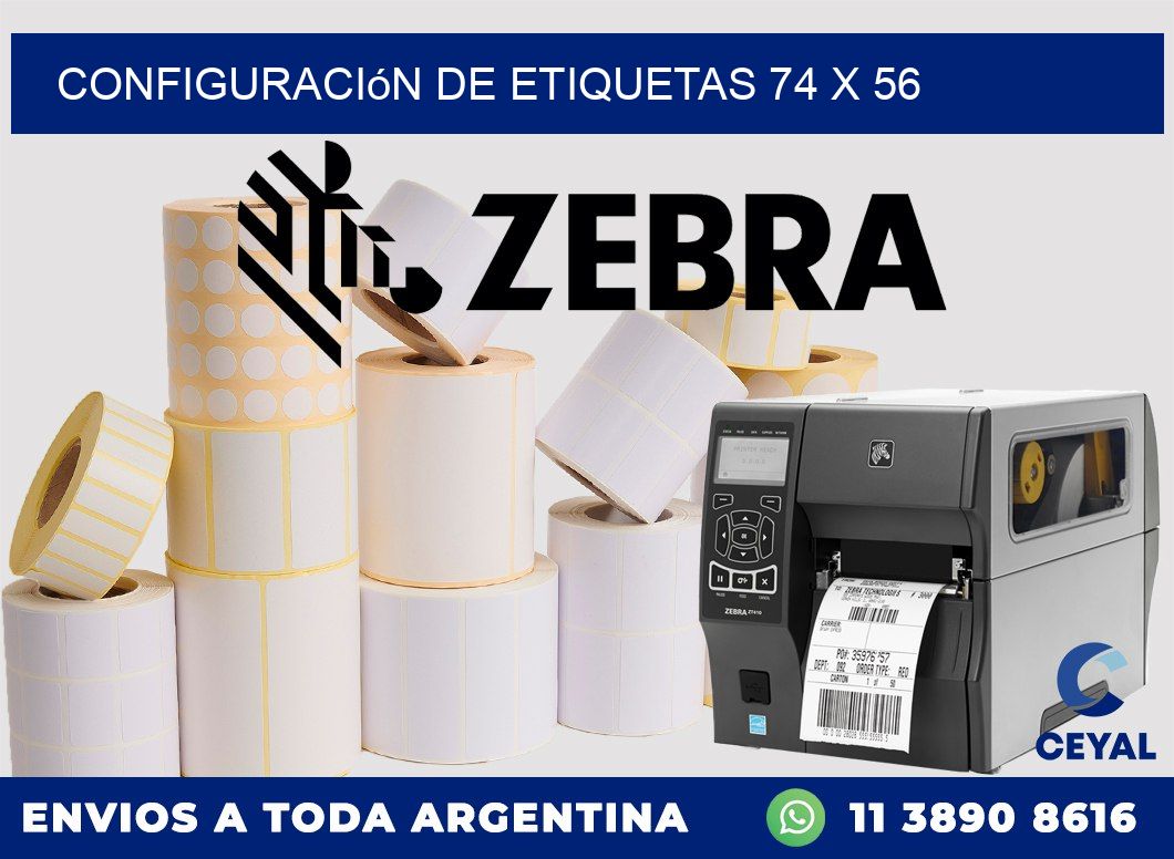 Configuración de etiquetas 74 x 56