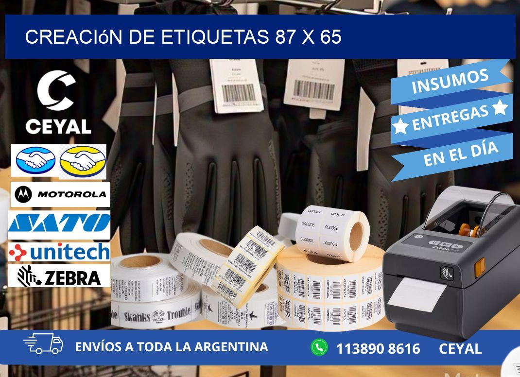 Creación de etiquetas 87 x 65