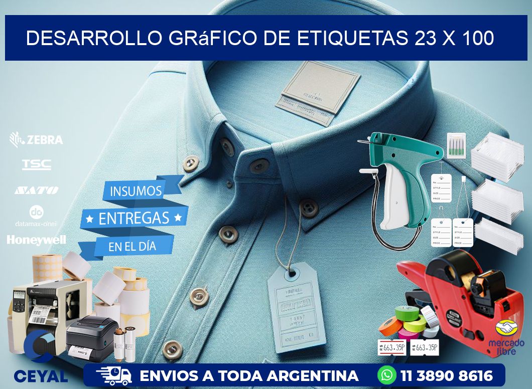 Desarrollo gráfico de etiquetas 23 x 100