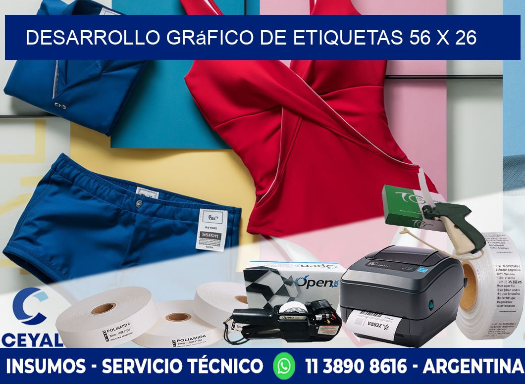 Desarrollo gráfico de etiquetas 56 x 26