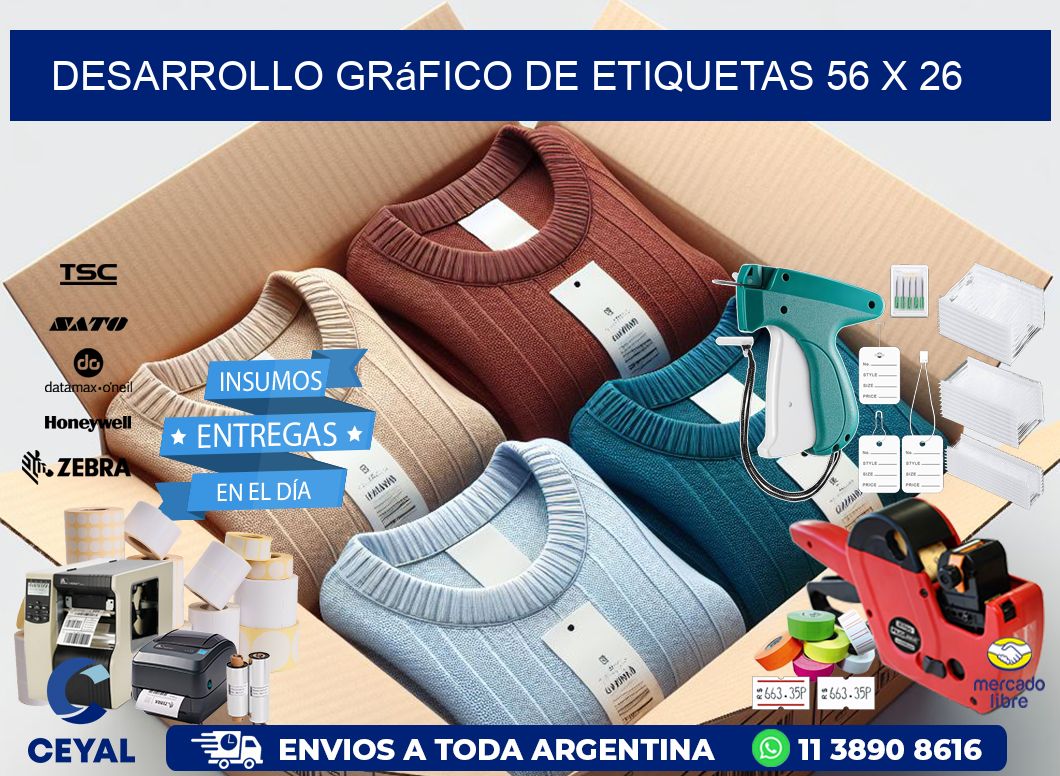 Desarrollo gráfico de etiquetas 56 x 26