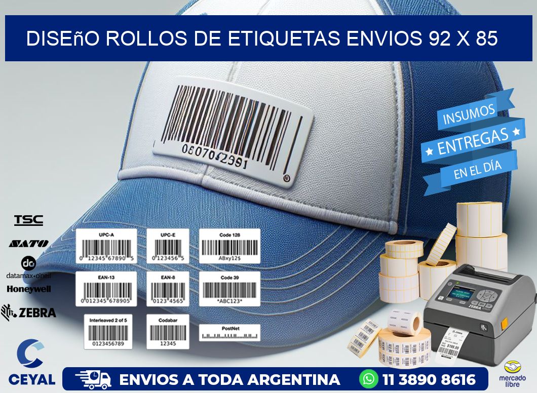 Diseño ROLLOS DE ETIQUETAS ENVIOS 92 x 85