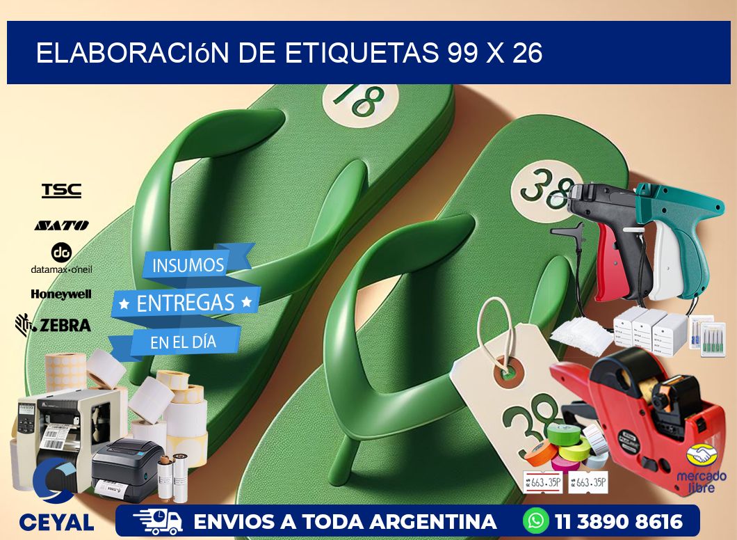 Elaboración de etiquetas 99 x 26
