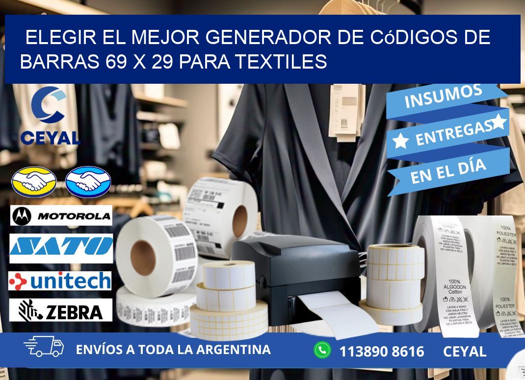 Elegir el Mejor Generador de Códigos de Barras 69 x 29 para Textiles