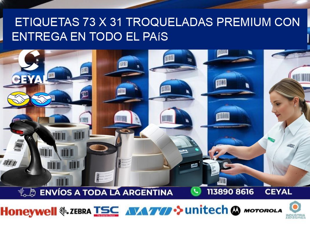 Etiquetas 73 x 31 troqueladas premium con entrega en todo el país
