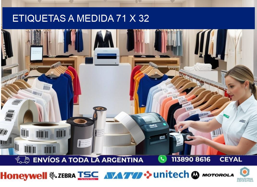 Etiquetas a medida 71 x 32