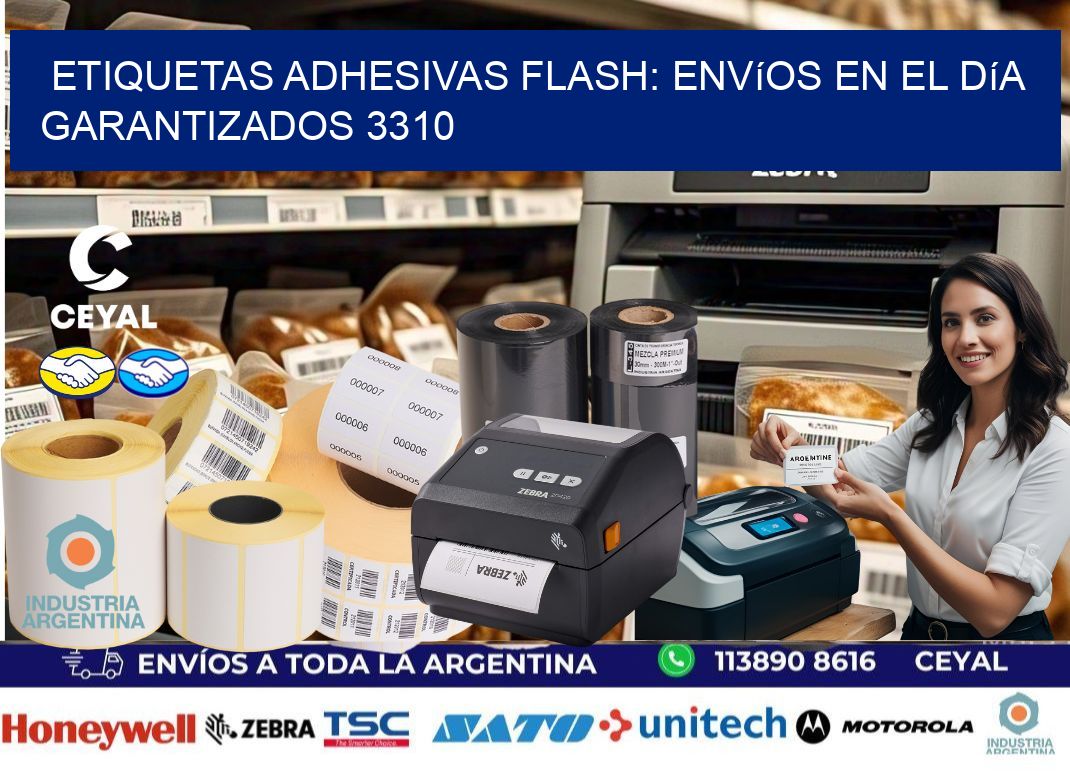 Etiquetas adhesivas Flash: Envíos en el Día Garantizados 3310