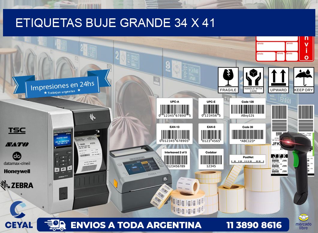 Etiquetas buje grande 34 x 41