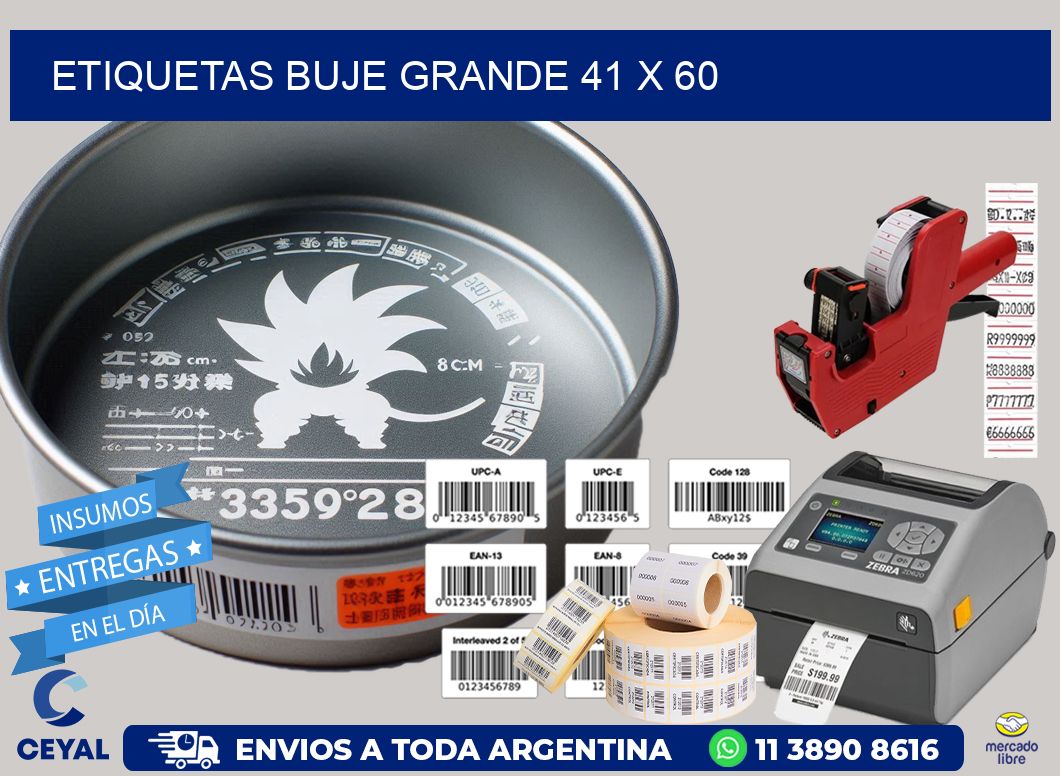 Etiquetas buje grande 41 x 60