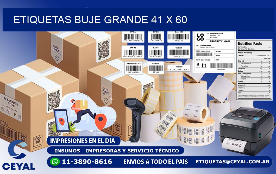 Etiquetas buje grande 41 x 60