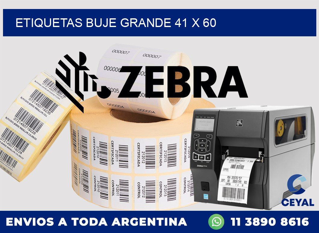 Etiquetas buje grande 41 x 60