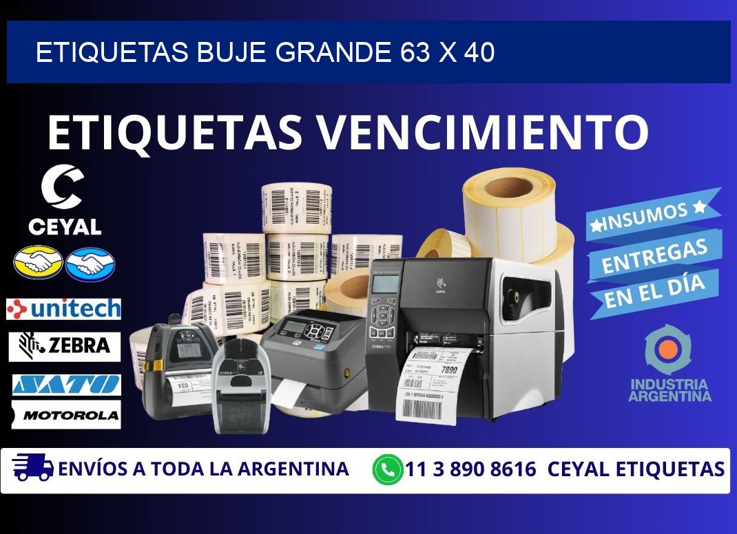 Etiquetas buje grande 63 x 40
