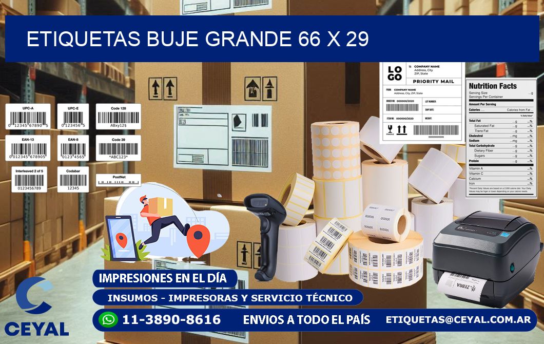 Etiquetas buje grande 66 x 29