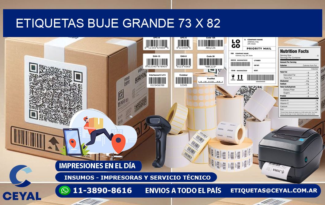 Etiquetas buje grande 73 x 82