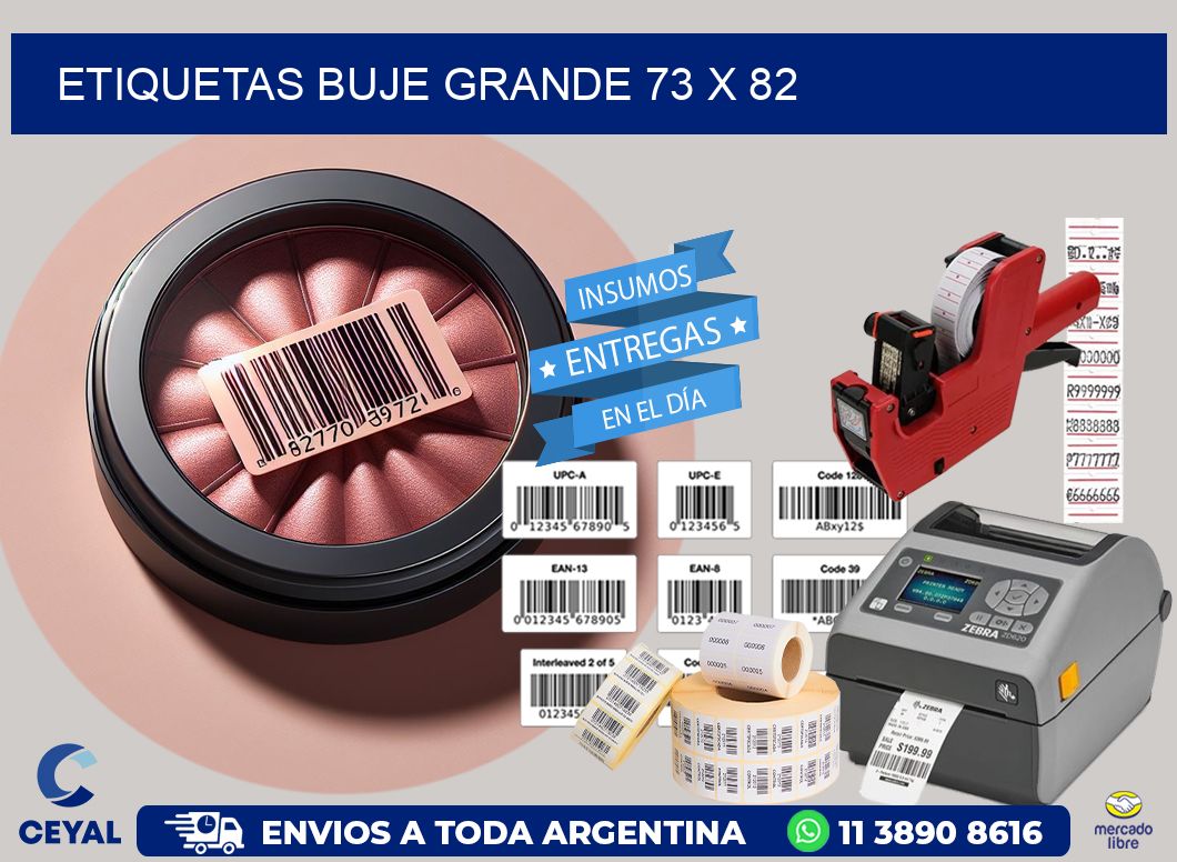 Etiquetas buje grande 73 x 82
