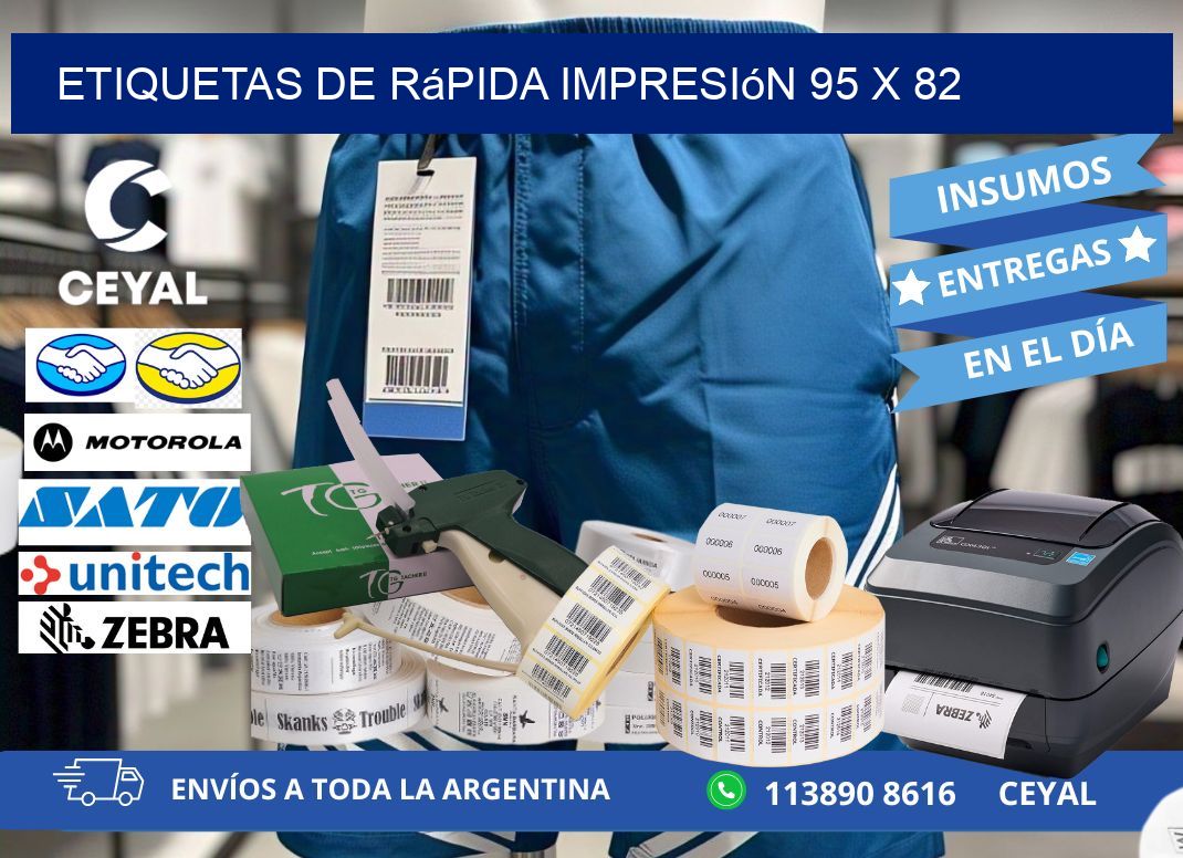 Etiquetas de rápida impresión 95 x 82