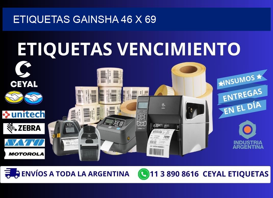Etiquetas gainsha 46 x 69
