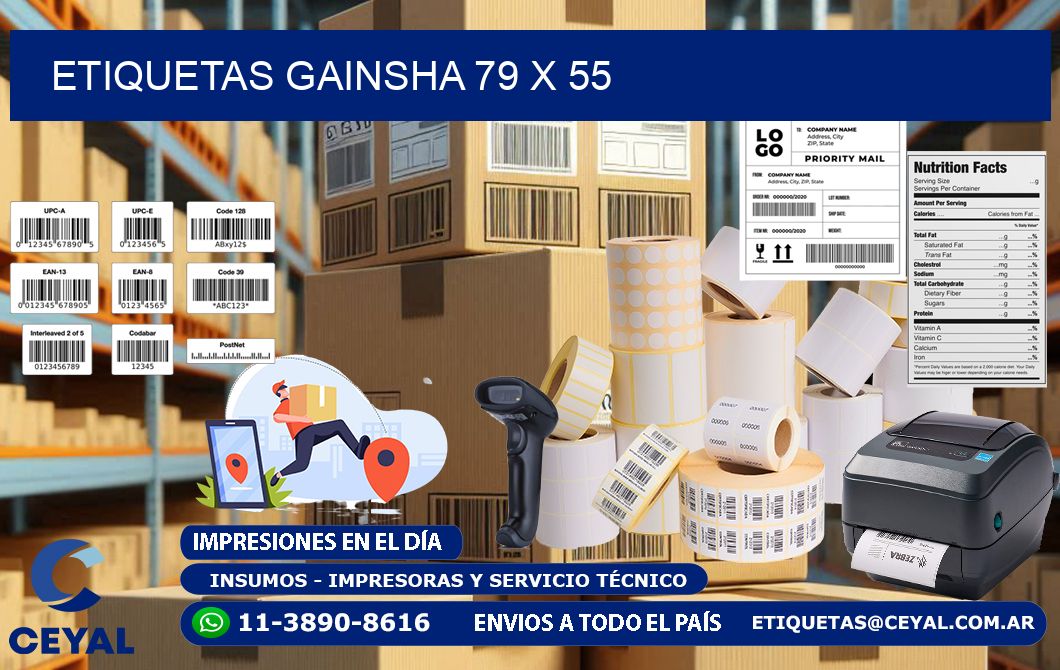 Etiquetas gainsha 79 x 55