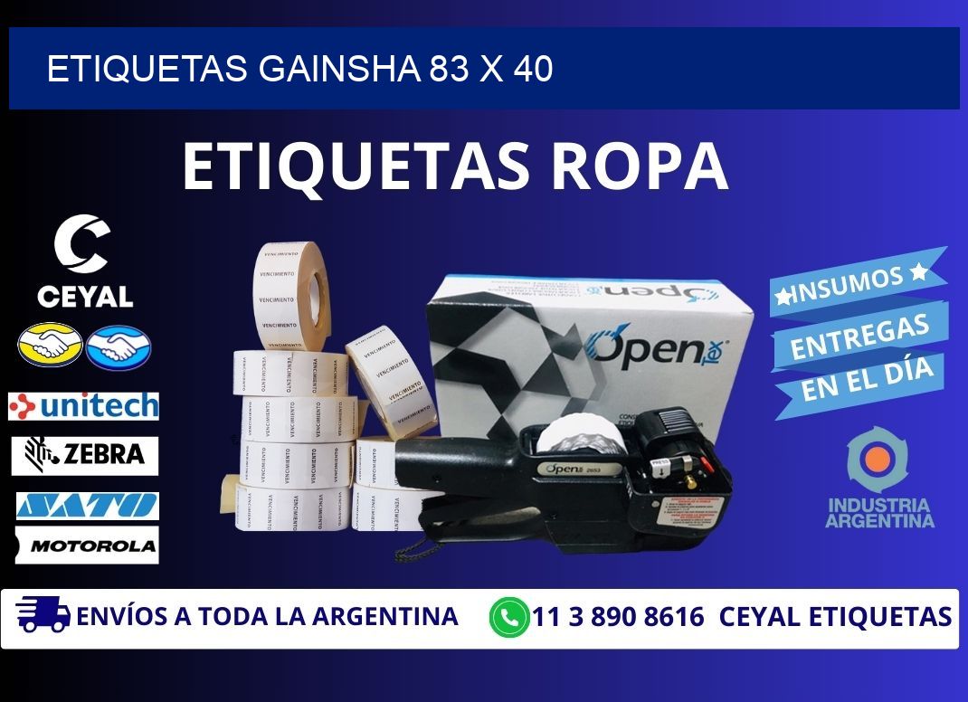 Etiquetas gainsha 83 x 40
