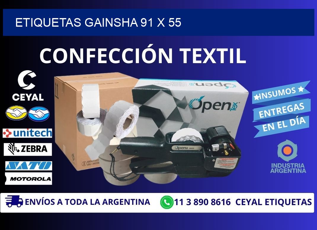 Etiquetas gainsha 91 x 55