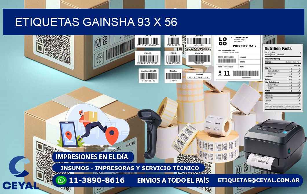 Etiquetas gainsha 93 x 56