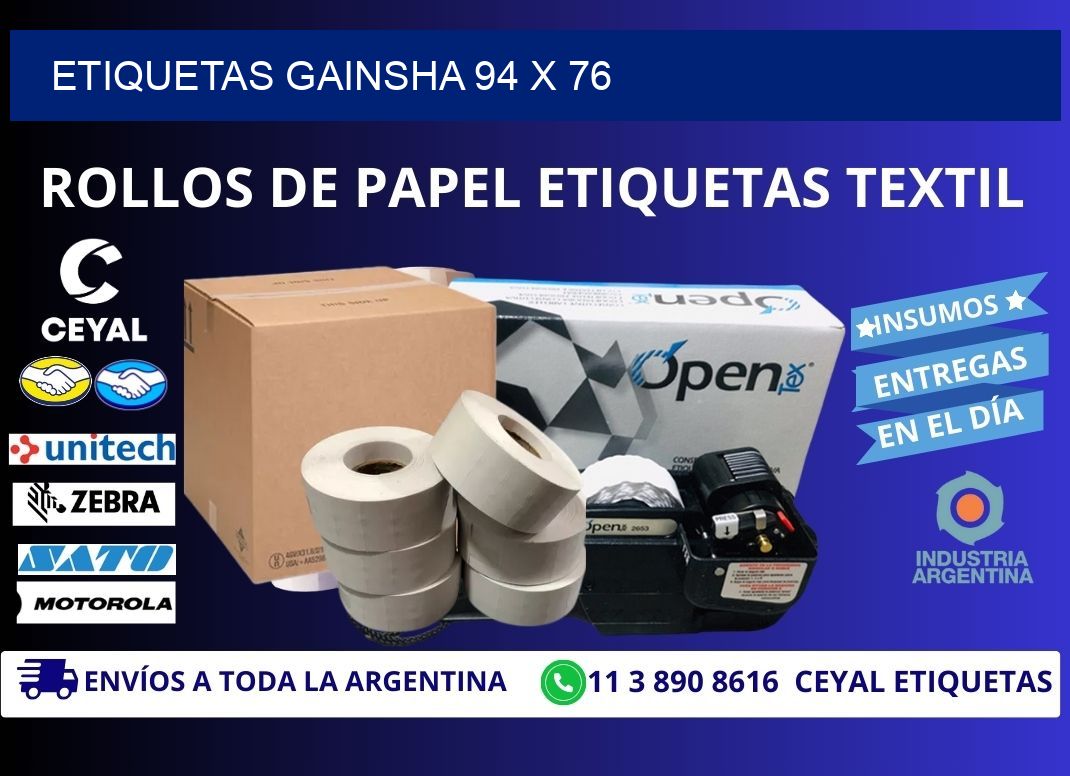 Etiquetas gainsha 94 x 76