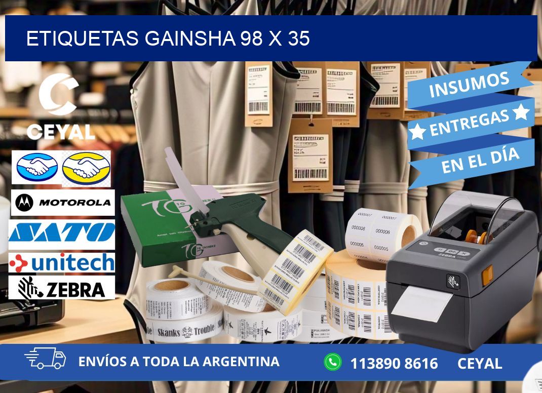 Etiquetas gainsha 98 x 35