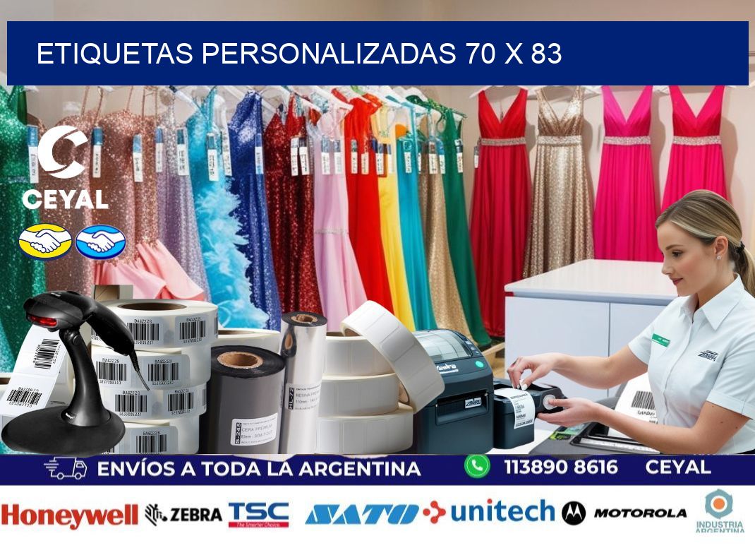 Etiquetas personalizadas 70 x 83