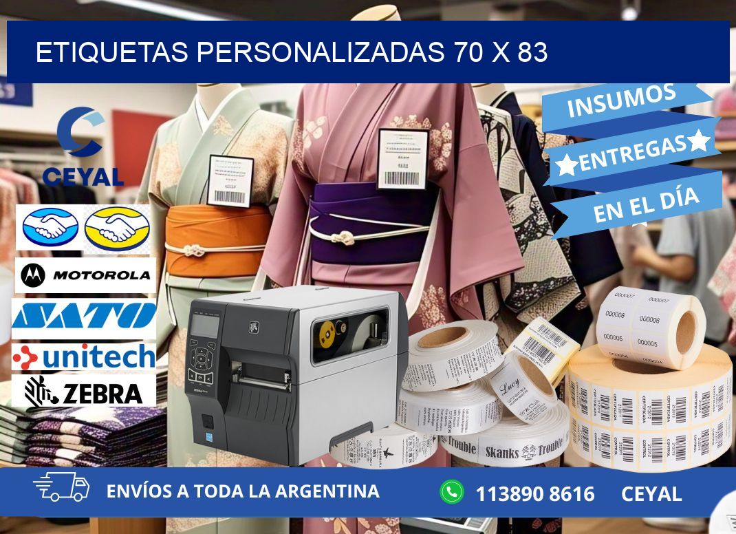 Etiquetas personalizadas 70 x 83