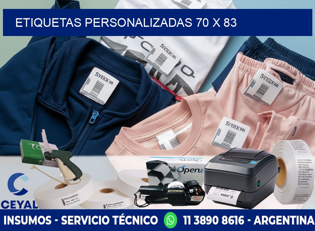 Etiquetas personalizadas 70 x 83
