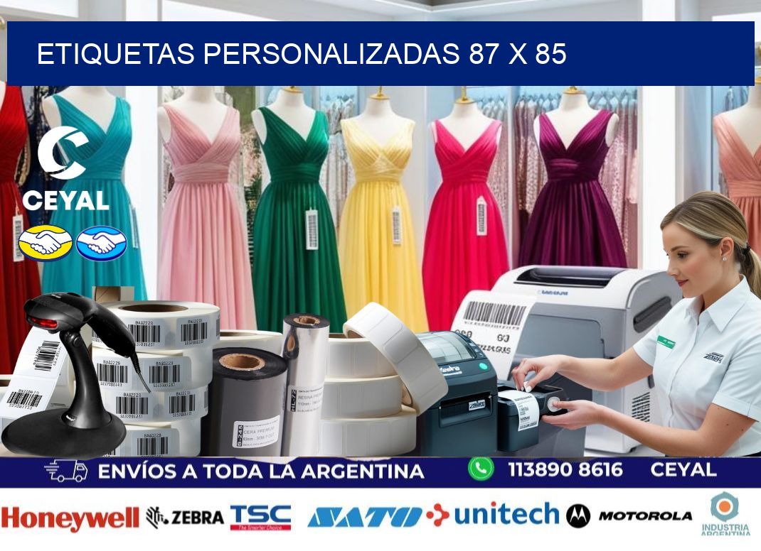 Etiquetas personalizadas 87 x 85