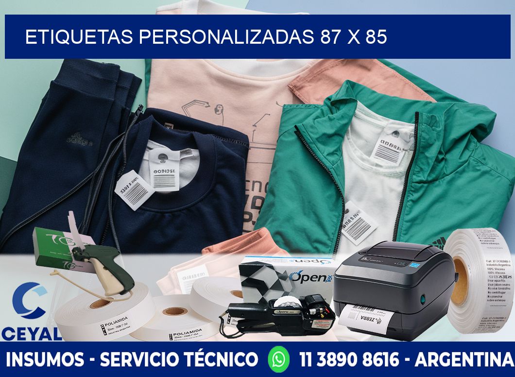 Etiquetas personalizadas 87 x 85