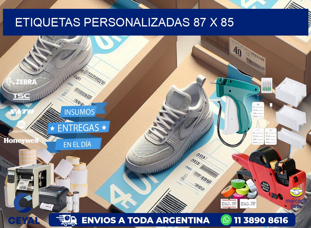 Etiquetas personalizadas 87 x 85