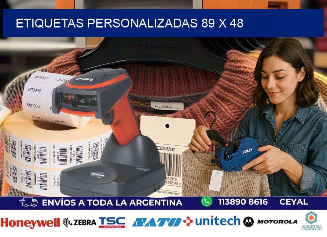 Etiquetas personalizadas 89 x 48