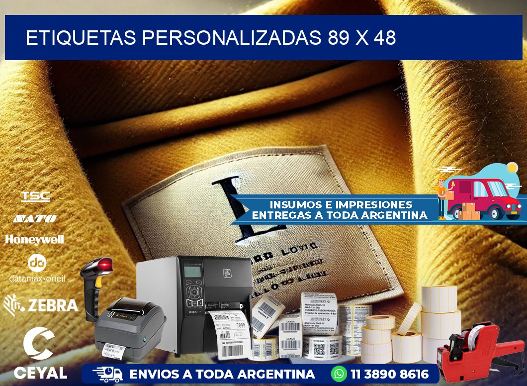 Etiquetas personalizadas 89 x 48