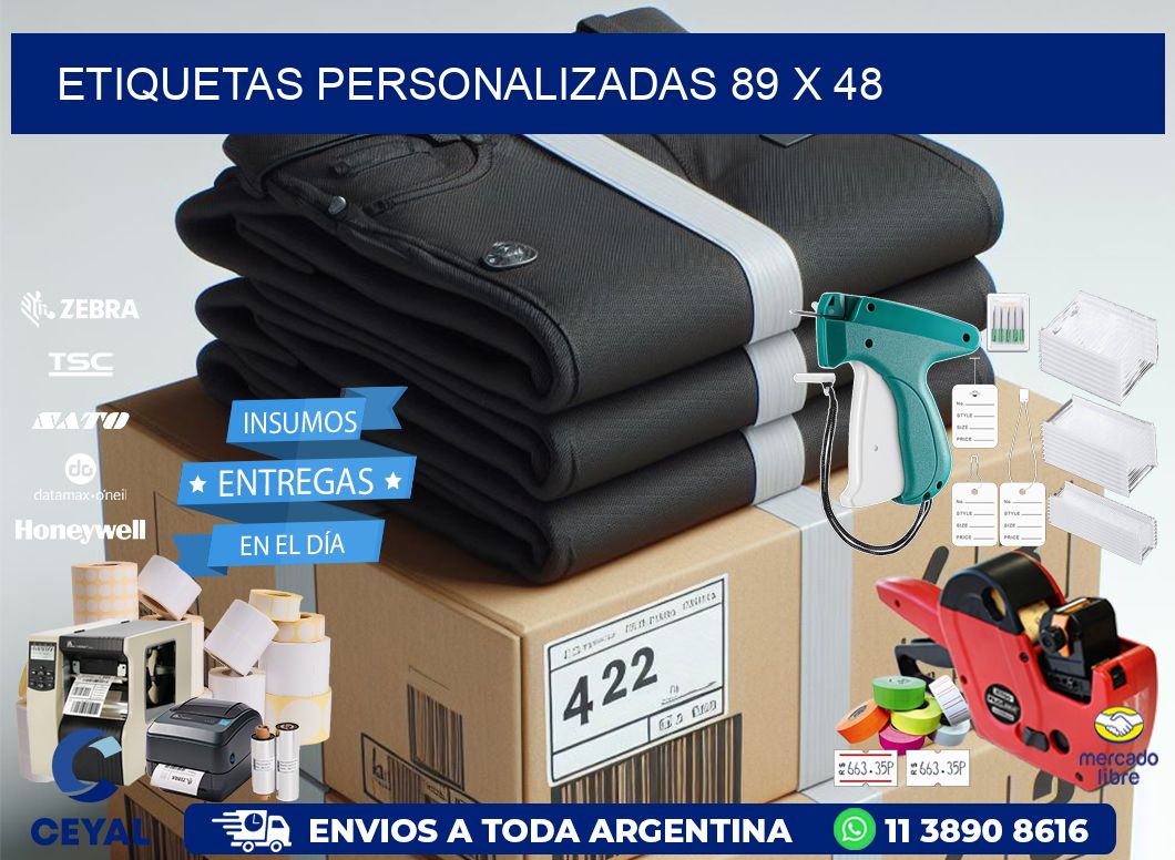 Etiquetas personalizadas 89 x 48