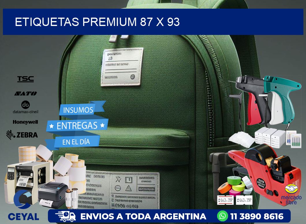 Etiquetas premium 87 x 93