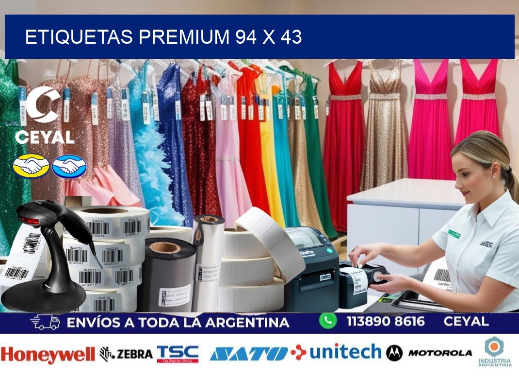 Etiquetas premium 94 x 43